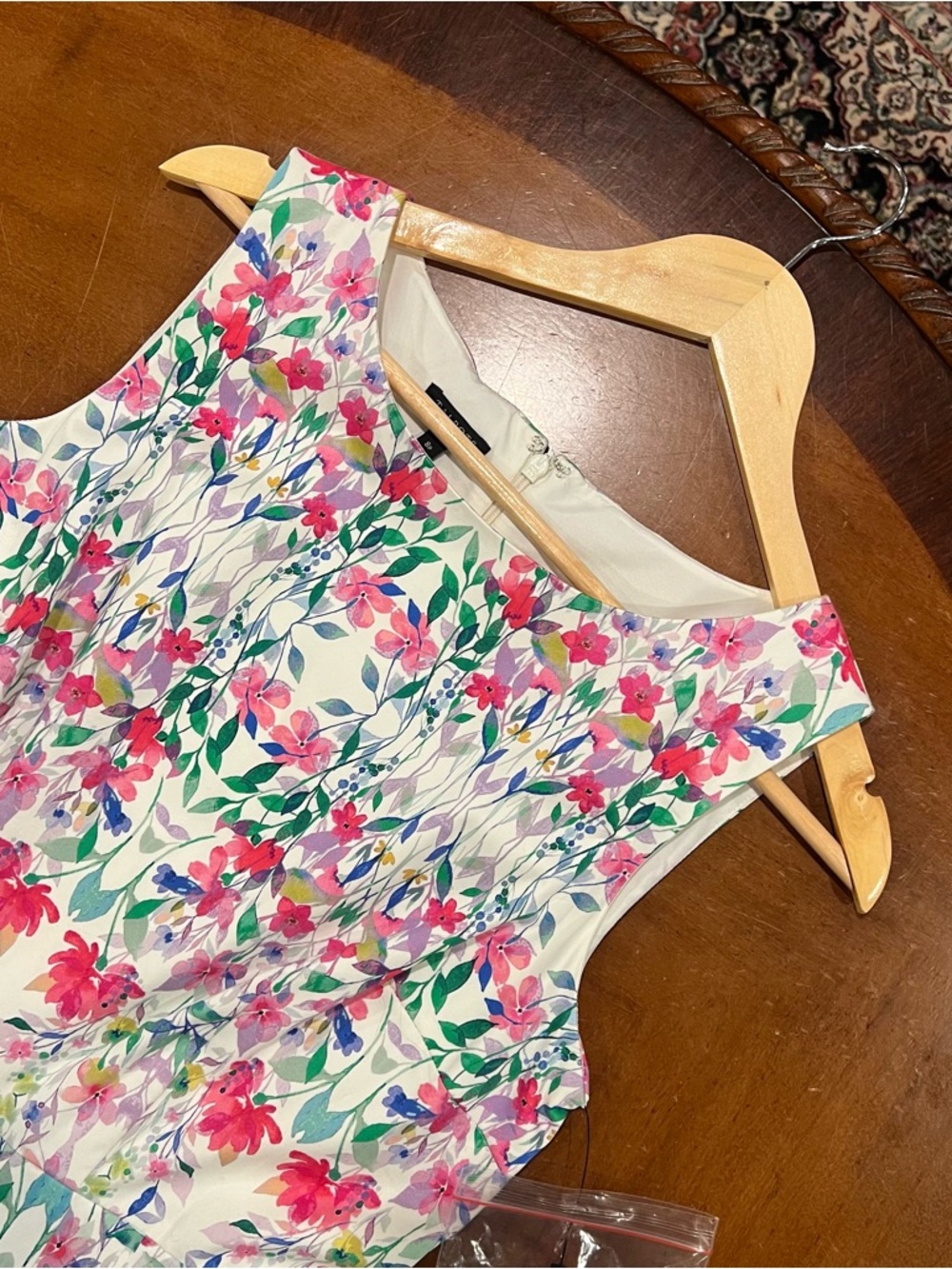 NWT Talbots Petites Garden Floral Belted Fit and Flare Dress 8P Sleeveless - Picture 4 of 16